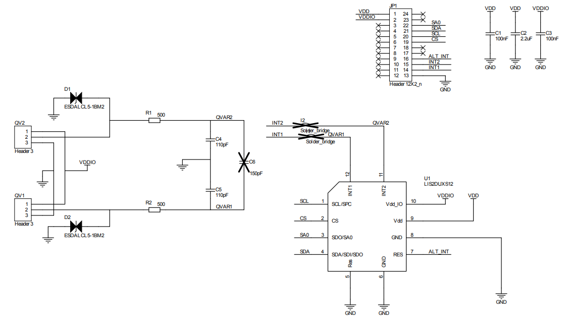 Schaltplan - STMicroelectronics STEVAL-MKI235KA Adapter-Kit